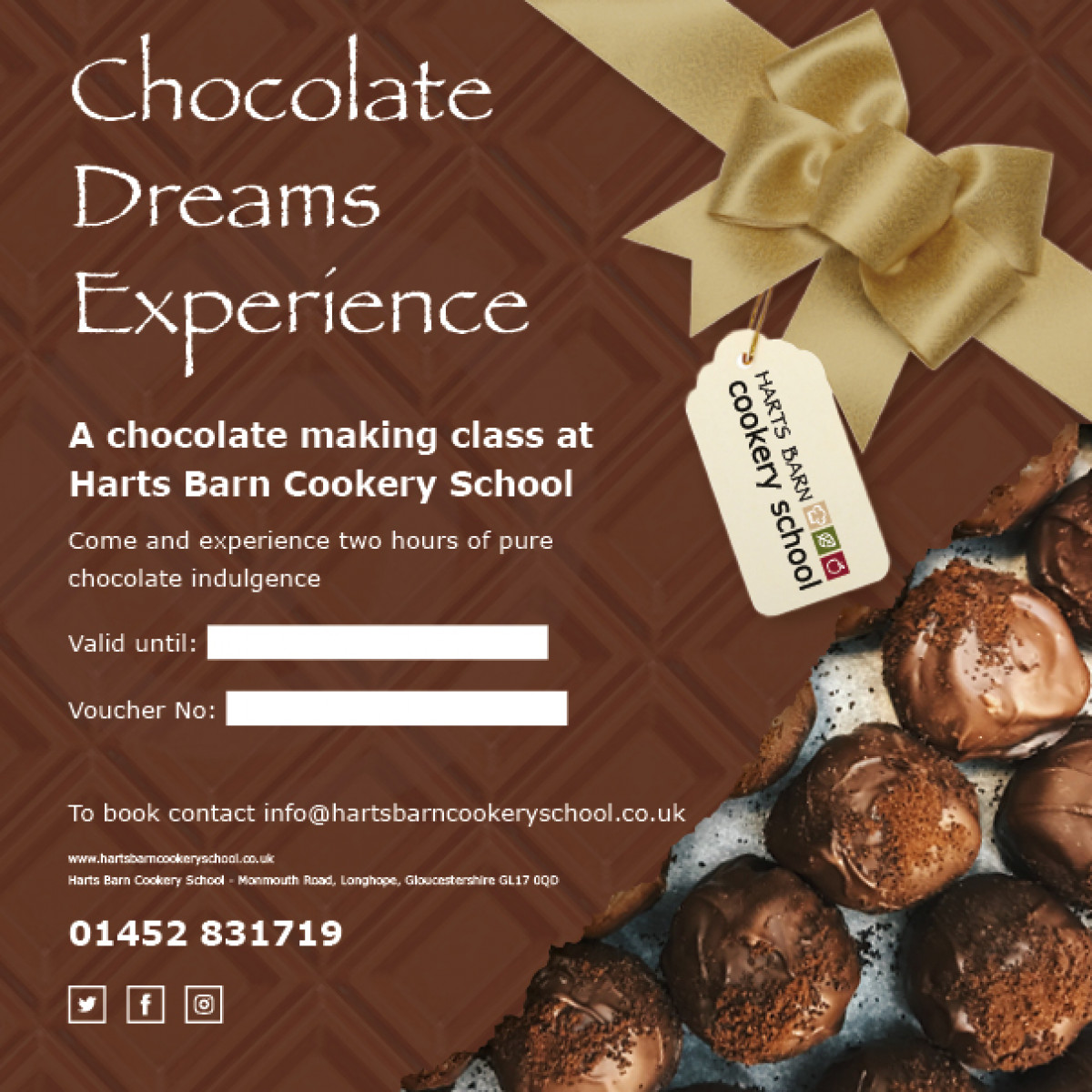 Chocolate Dreams Voucher » Harts Barn Cookery School